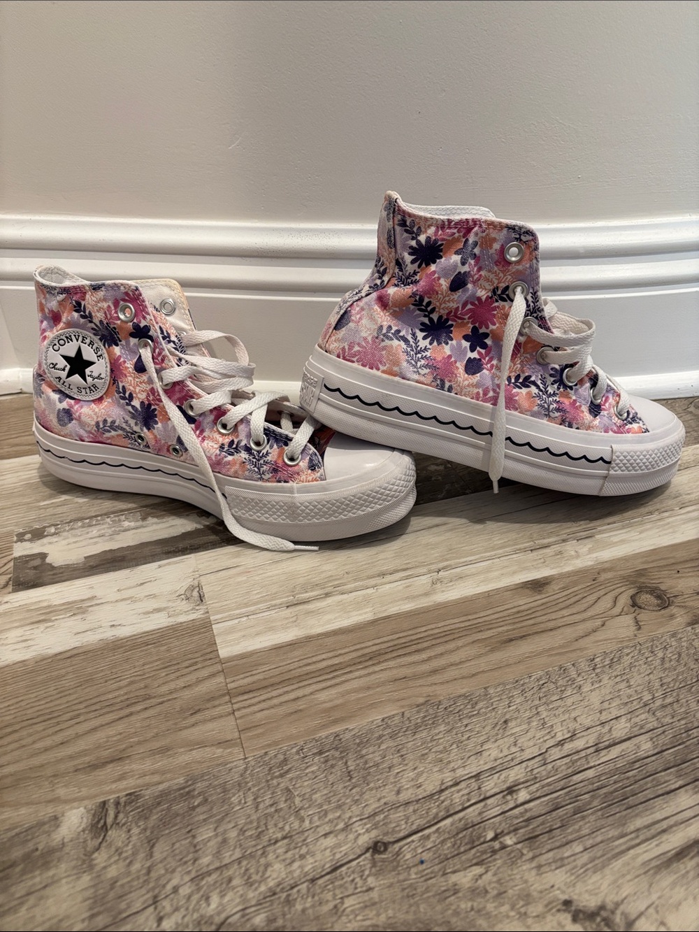 Converse Pink & Purple Floral High-Top Sneakers Florence by Mills edition